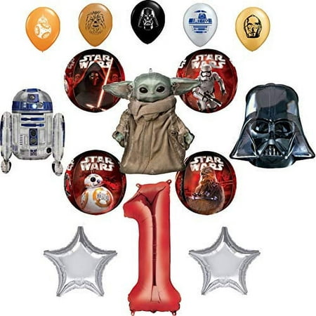Star Wars 1st Birthday Party Supplies Balloon Bouquet Decorations with Baby Yoda