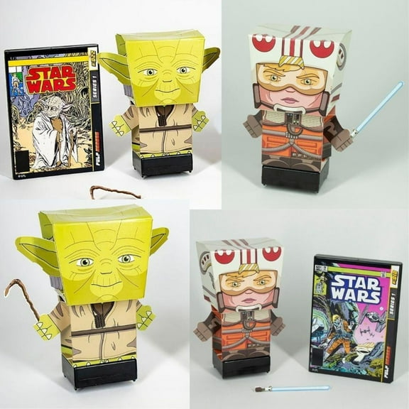 Star Wars 2 Pack Luke and Yoda SnapBot Pulp Heroes Pull Back