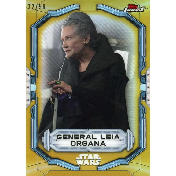 Star Wars 2022 Topps Finest General Leia Organa Gold Refractor 22/50 Trading Card #114