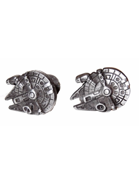 Star Wars 3-D Millennium Falcon Pewter Finish Cufflinks