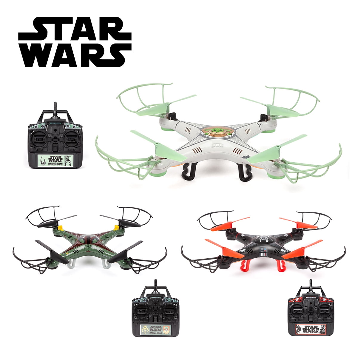 Star Wars 3-Pack Star Wars Quadcopter Bundle - Baby Yoda - Darth Vader - Boba Fett