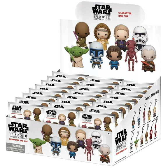 Star Wars 3D Figural Foam Bag Clip Episode II Attack of the Clones Mystery Box (24 Packs)