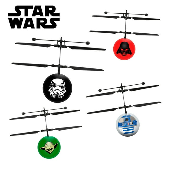 Star Wars 4-Pack Flying UFO Ball Helicopter - Yoda - R2D2 - Darth Vader - Stormtrooper