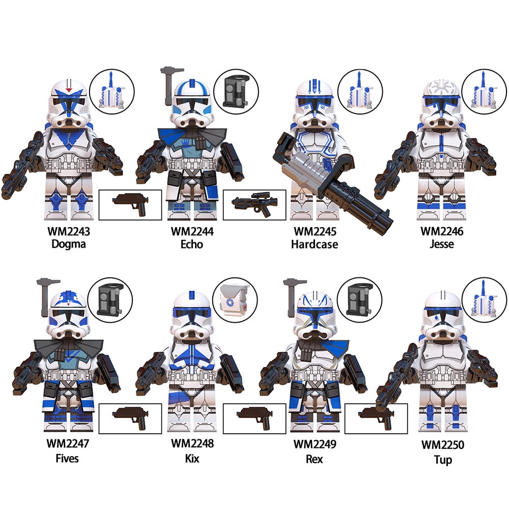 Star Wars 501st Legion Clone Troopers Phase 2 Building Block Figure x 8 Sets