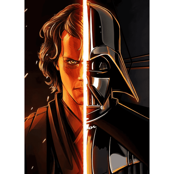 Star 5D DIY Wars Cartoon Cross Stitch Kits Diamond Art Painting Kits 12" X 16"