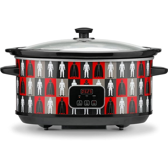 Star Wars 7-Quart Digital Slow Cooker with Sound - Programmable Cooking Time & Temperature - Automatic Keep Warm Setting - Dishwasher-Safe Stoneware Insert