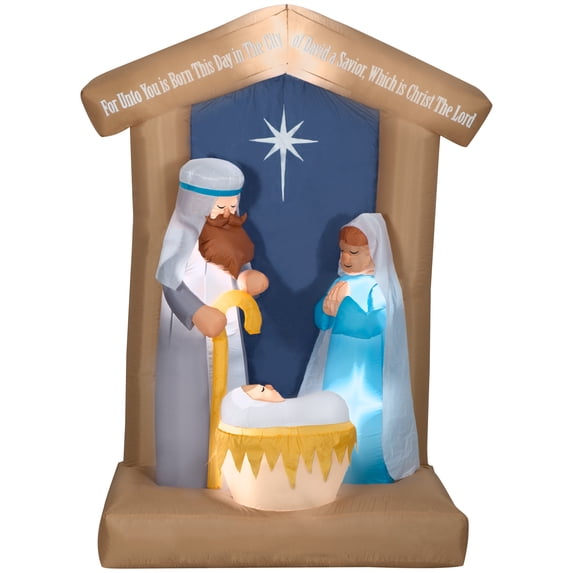 6.5' Gemmy Airblown Inflatable Christmas Nativity Scene w/ Stable Yard Decoration 111735