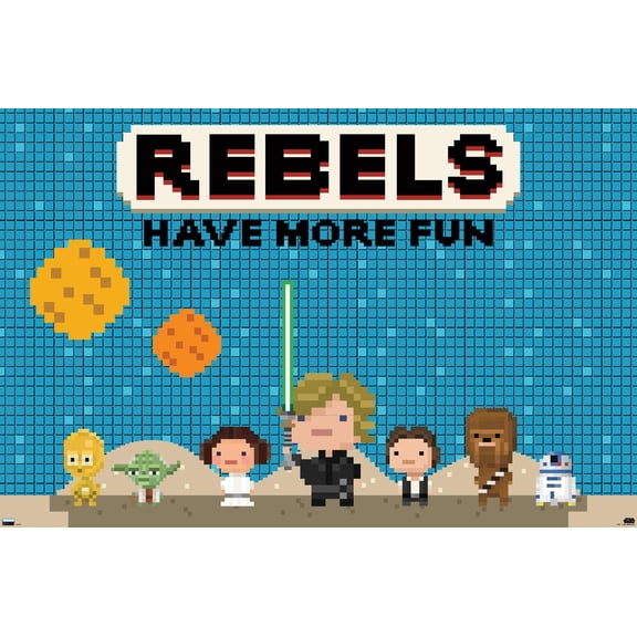 Star Wars: 8-Bit - Rebels Wall Poster, 14.725" x 22.375"