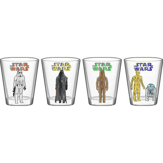 Star Wars 850417 Star Wars Original Trilogy Character Doodles Shot Glass Set - 4 Piece