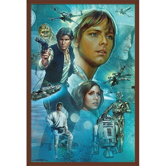 Star Wars: A New Hope - Celebration Mural Wall Poster, 22.375" x 34", Framed