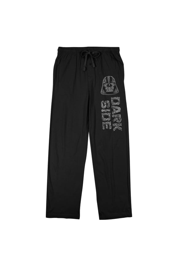 Star Wars: A New Hope Darth Vader Dark Side Men's Black Graphic Sleep Pajama Pants-Large