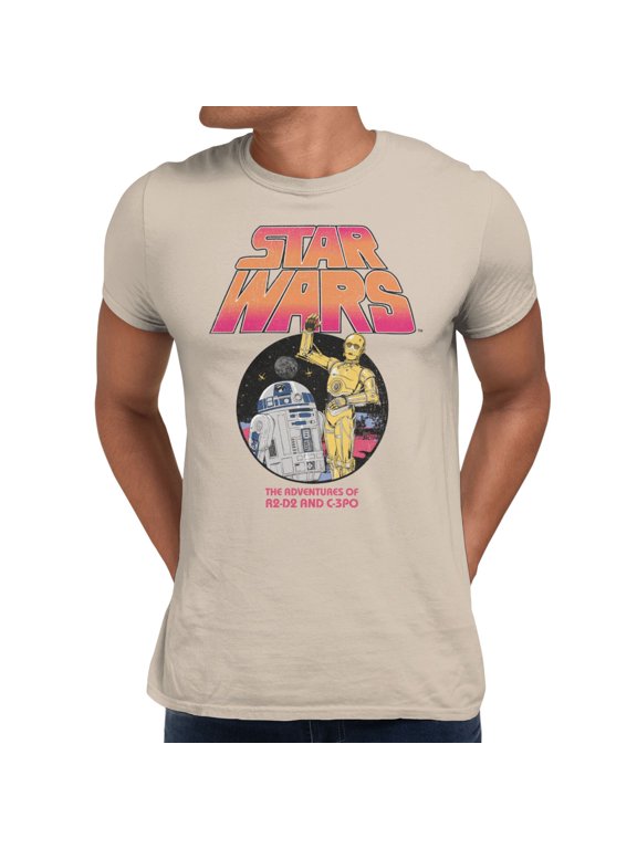 A New Hope Droid Retro Adventures Mens T-Shirt (Sand, S-XXXL)