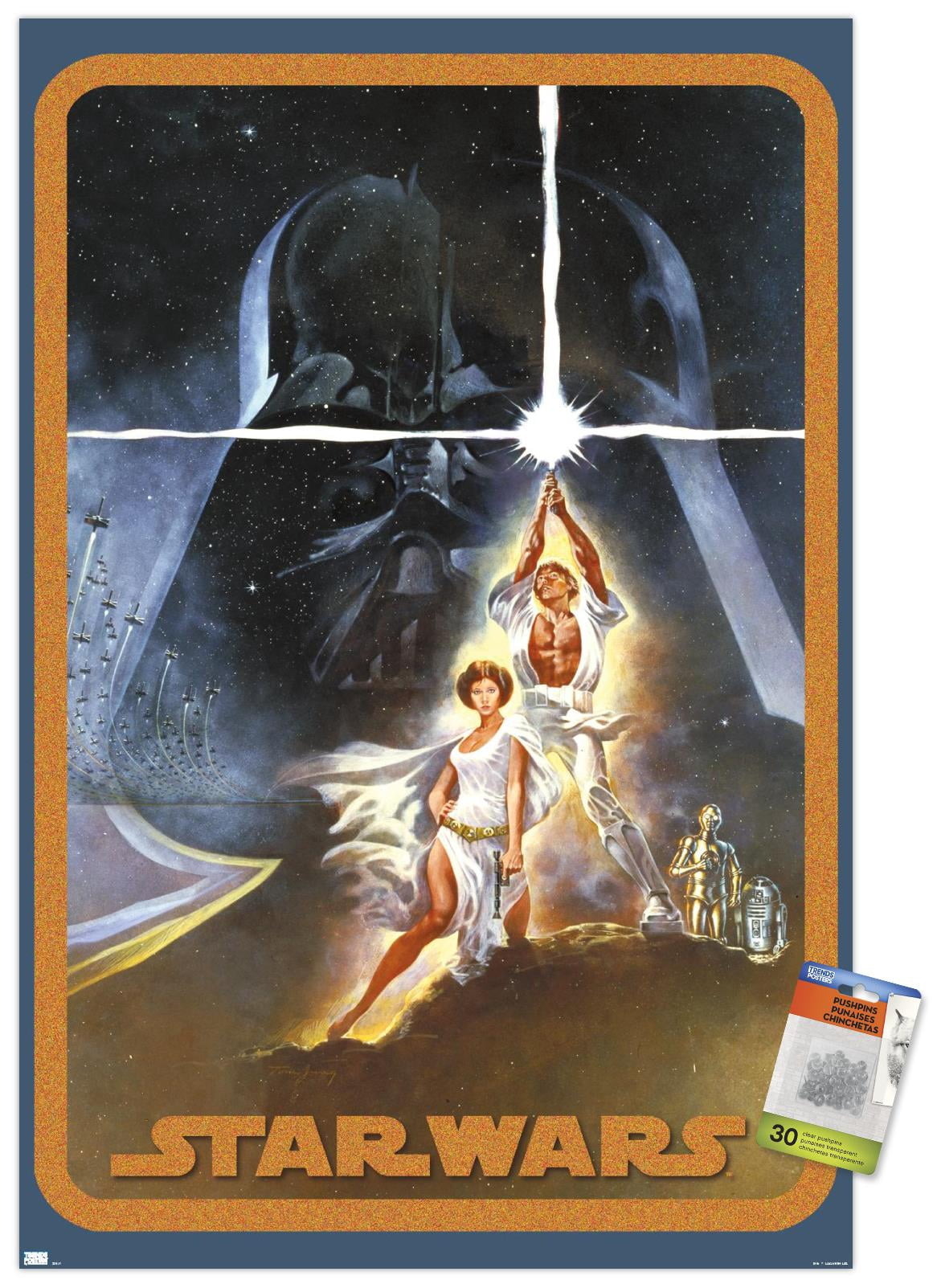 Star Wars: A New Hope - Galaxy Pose Wall Poster with Pushpins, 22.375" x 34"