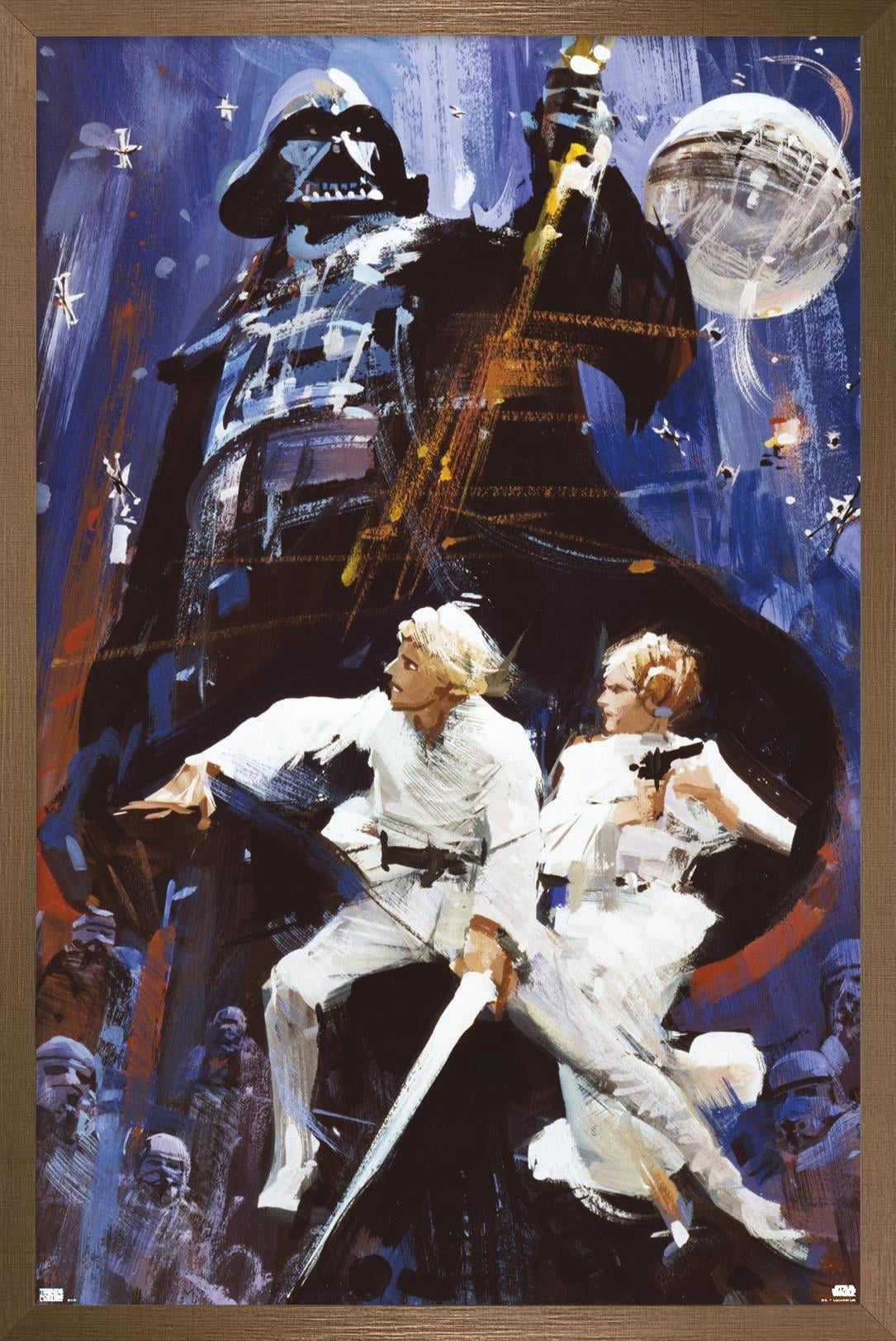 Star Wars: A New Hope - Illustrated One Sheet Wall Poster, 14.725" x 22.375" Framed