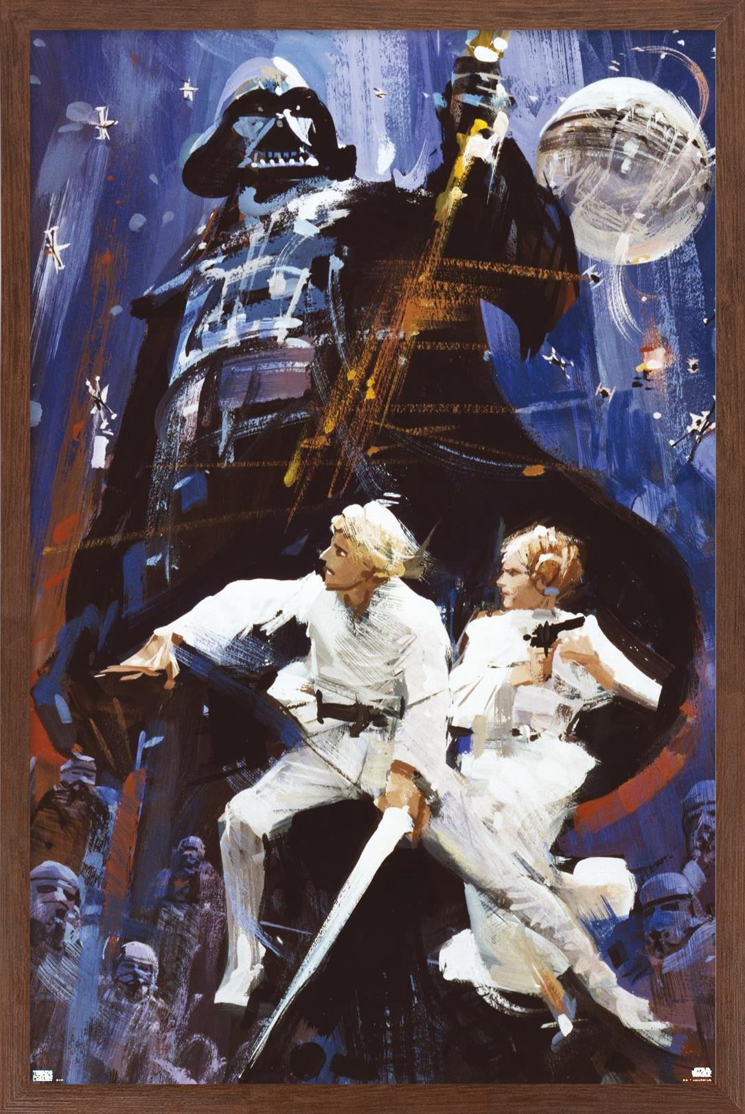 Star Wars: A New Hope - Illustrated One Sheet Wall Poster, 14.725" x 22.375" Framed