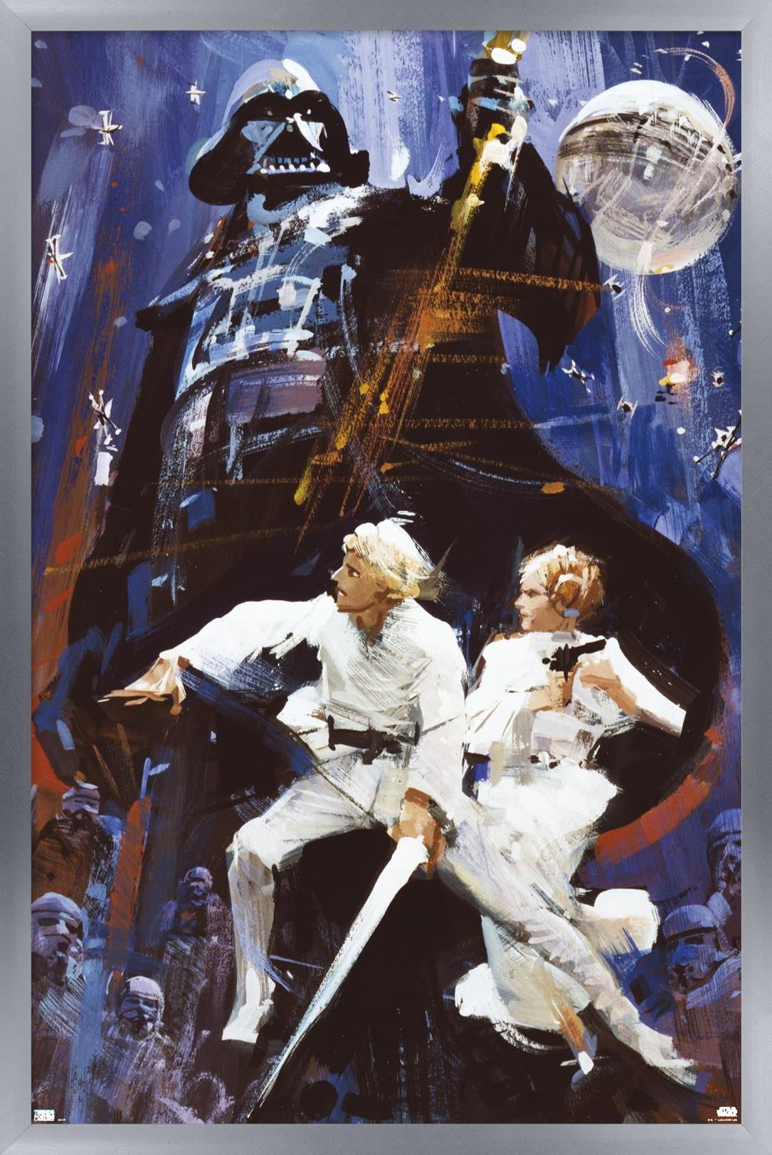 Star Wars: A New Hope - Illustrated One Sheet Wall Poster, 14.725" x 22.375" Framed
