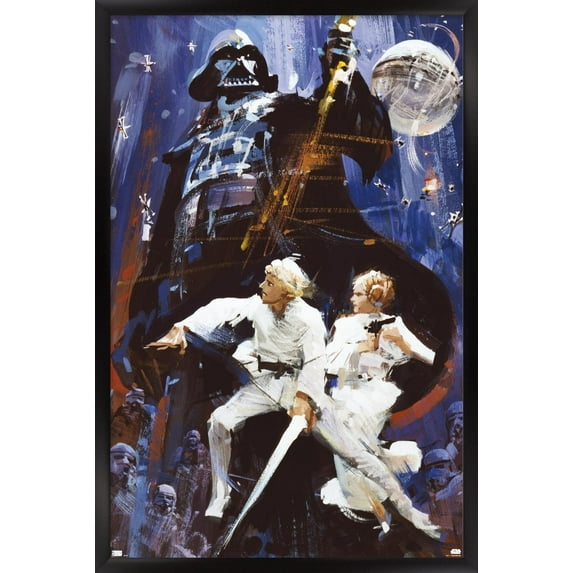 Star Wars: A New Hope - Illustrated One Sheet Wall Poster, 14.725" x 22.375" Framed