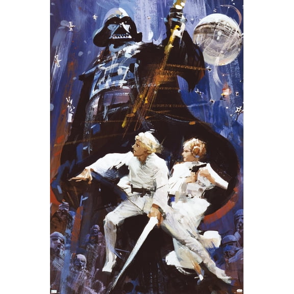 Star Wars: A New Hope - Illustrated One Sheet Wall Poster, 14.725" x 22.375"