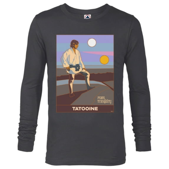 Star Wars A New Hope Luke Skywalker Tatooine - Long Sleeve T-Shirt for Men - Customized-Charcoal Heather