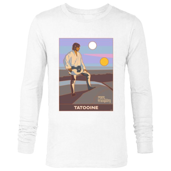 Star Wars A New Hope Luke Skywalker Tatooine - Long Sleeve T-Shirt for Men - Customized-White