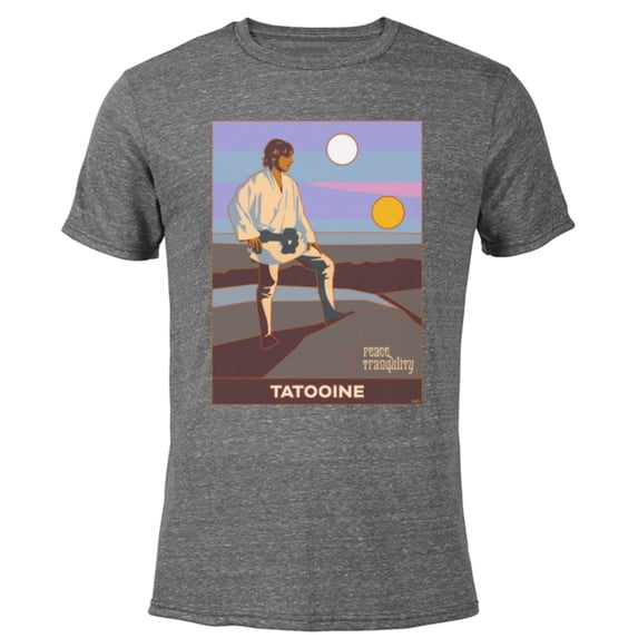 Star Wars A New Hope Luke Skywalker Tatooine - Short Sleeve Blended T-Shirt for Adults - Customized-Dark Heather