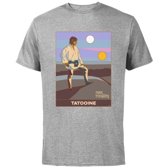 Star Wars A New Hope Luke Skywalker Tatooine - Short Sleeve Cotton T-Shirt for Adults - Customized-Athletic Heather