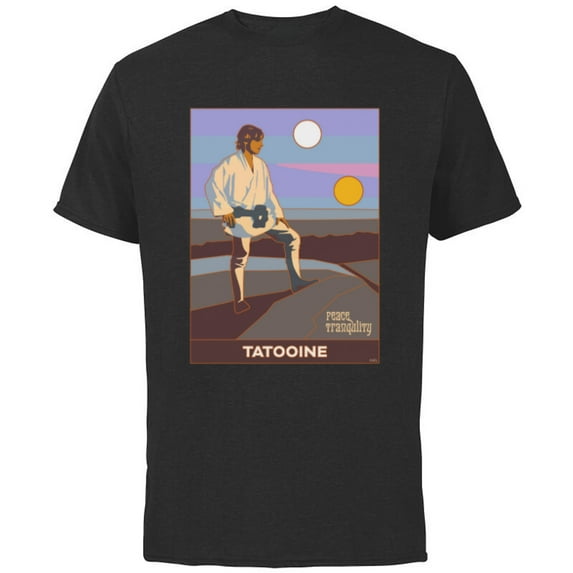 Star Wars A New Hope Luke Skywalker Tatooine - Short Sleeve Cotton T-Shirt for Adults - Customized-Black
