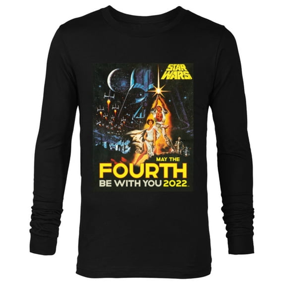 Star Wars A New Hope May The Fourth Be With You Vintage - Long Sleeve T-Shirt for Men - Customized-Black