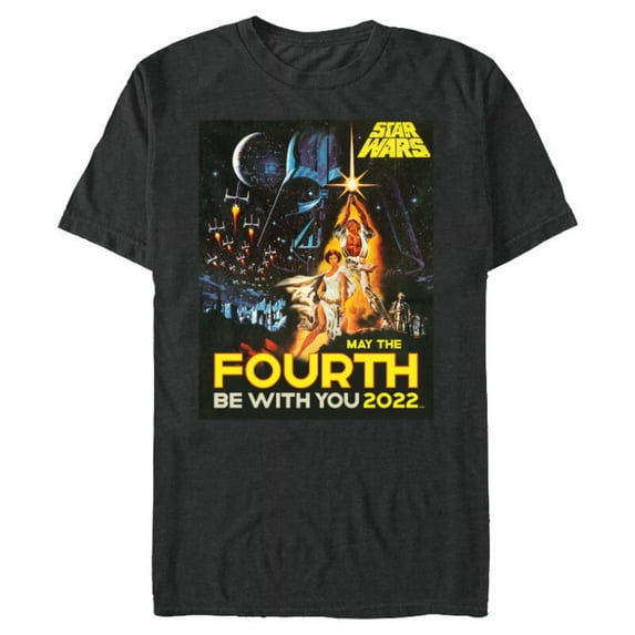 Star Wars A New Hope May The Fourth Be With You Vintage - Short Sleeve Blended T-Shirt for Adults - Customized-Dark Heather