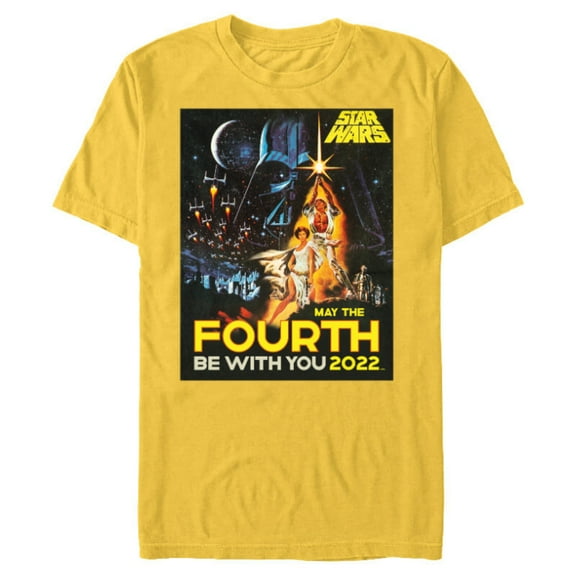 Star Wars A New Hope May The Fourth Be With You Vintage - Short Sleeve Blended T-Shirt for Adults - Customized-Yellow