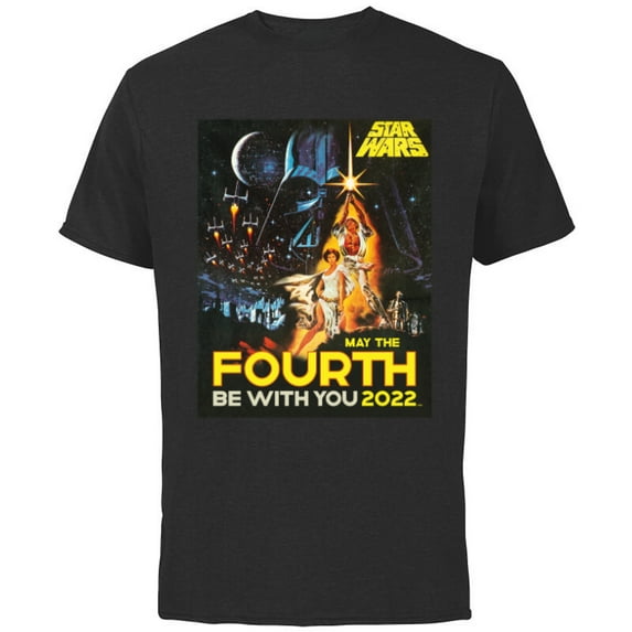 Star Wars A New Hope May The Fourth Be With You Vintage - Short Sleeve Cotton T-Shirt for Adults - Customized-Black