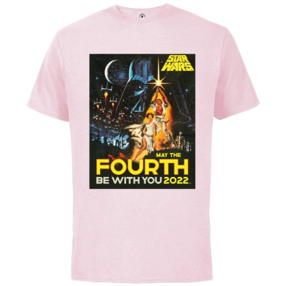 Star Wars A New Hope May The Fourth Be With You Vintage - Short Sleeve Cotton T-Shirt for Adults - Customized-Soft Pink