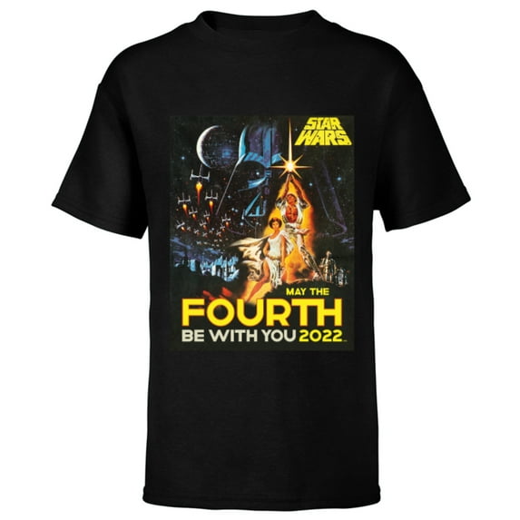 Star Wars A New Hope May The Fourth Be With You Vintage - Short Sleeve T-Shirt for Kids - Customized-Black