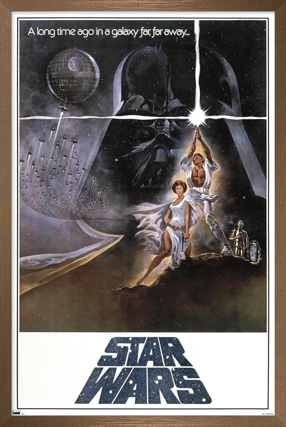 Star Wars: A New Hope - One Sheet B (No Billing Block) Wall Poster, 14.725" x 22.375" Framed