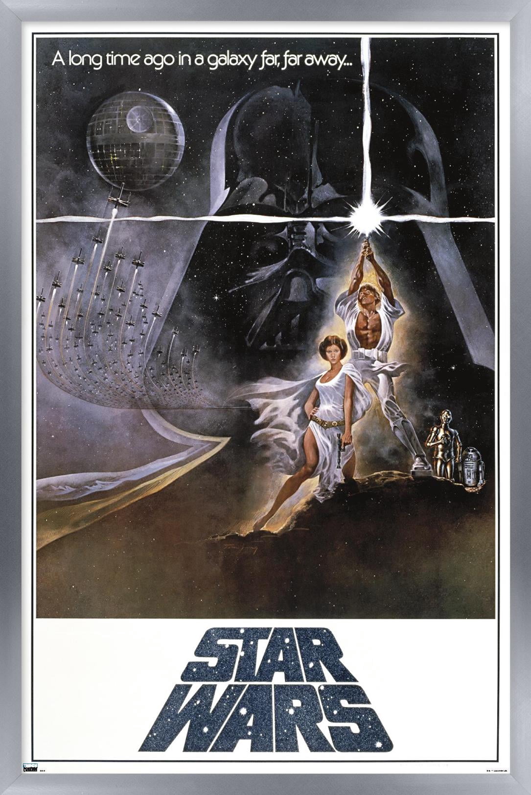Star Wars: A New Hope - One Sheet B (No Billing Block) Wall Poster, 14.725" x 22.375" Framed