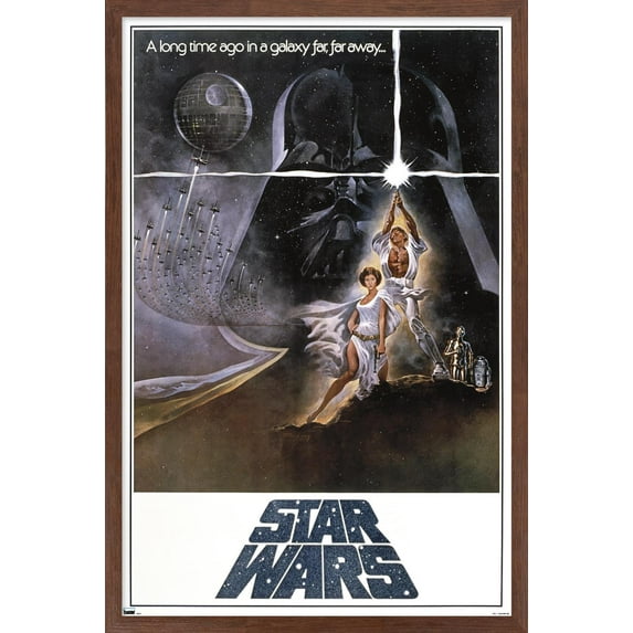 Star Wars: A New Hope - One Sheet B (No Billing Block) Wall Poster, 22.375" x 34" Framed
