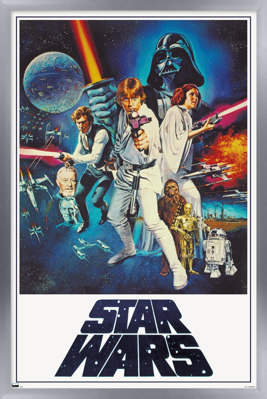 Star Wars: A New Hope - One Sheet (No Billing Block) Wall Poster, 14.725" x 22.375" Framed
