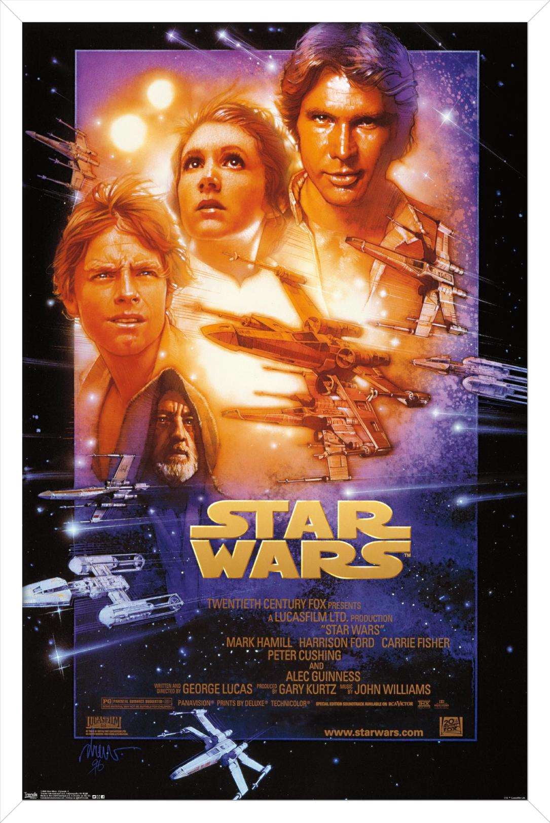 Star Wars: A New Hope - One Sheet Wall Poster, 14.725" x 22.375", Framed