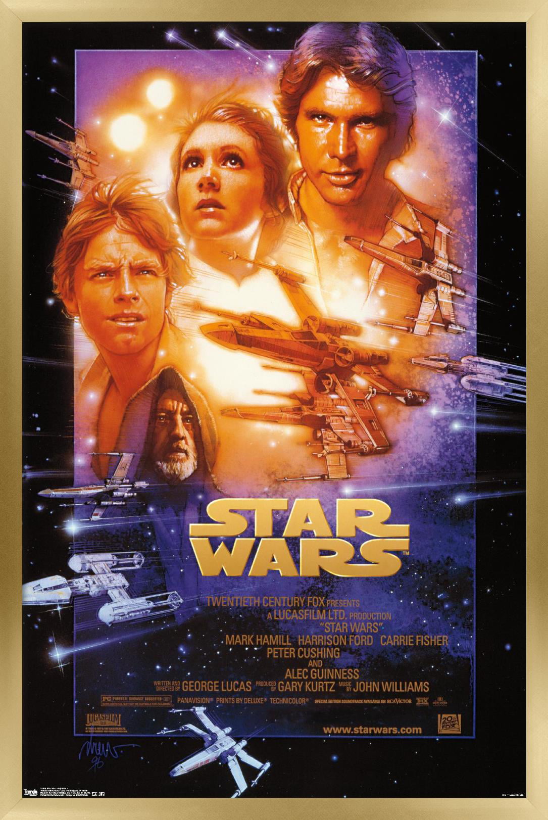 Star Wars: A New Hope - One Sheet Wall Poster with Wooden Magnetic Frame,  22.375 x 34 