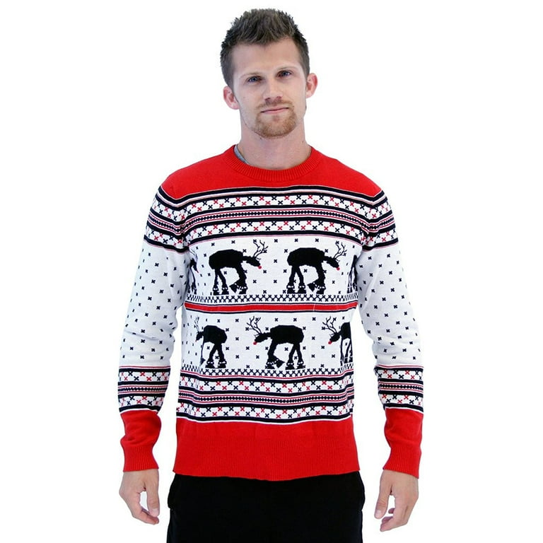 Star Wars AT AT Reindeer Ugly Christmas Sweater Walmart