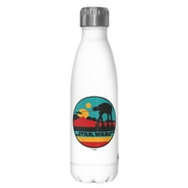 Star Wars AT-AT Retro Circle  Stainless Steel Water Bottle White 17 oz.