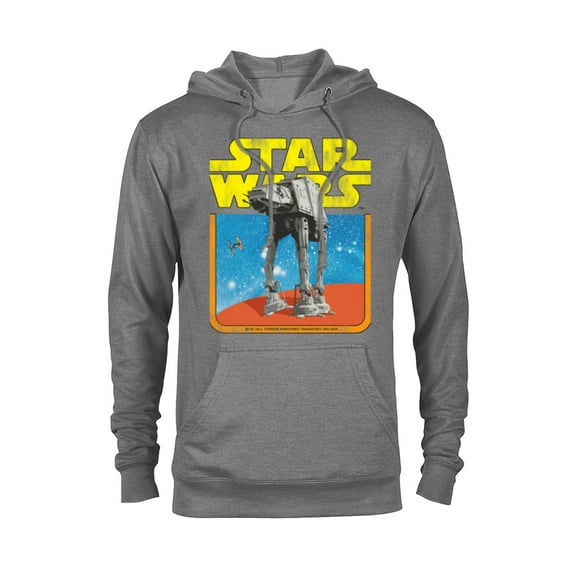 Star Wars AT-AT Walker TIE Fighter Distressed Retro - Pullover Hoodie for Adults - Customized-Graphite Heather