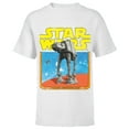 thumbnail image 1 of Star Wars AT-AT Walker TIE Fighter Distressed Retro - Short Sleeve T-Shirt for Kids - Customized-White, 1 of 5