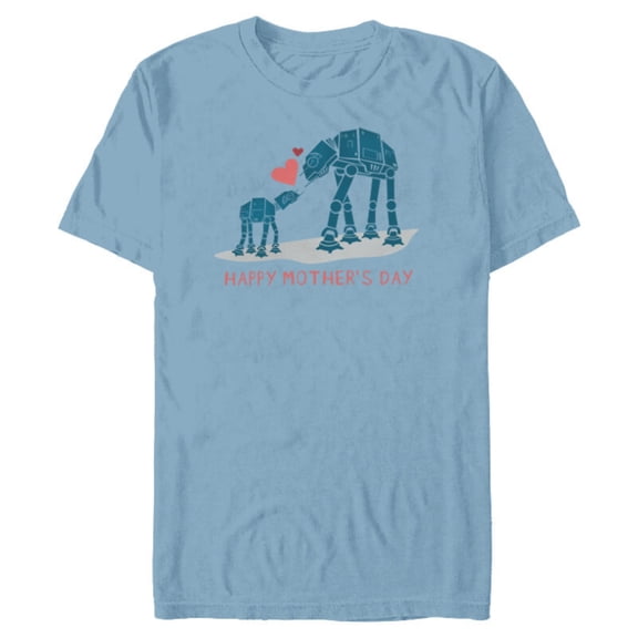 Star Wars AT-AT Walkers Happy Mother's Day - Short Sleeve Blended T-Shirt for Adults - Customized-Ocean Blue
