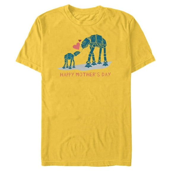 Star Wars AT-AT Walkers Happy Mother's Day - Short Sleeve Blended T-Shirt for Adults - Customized-Yellow