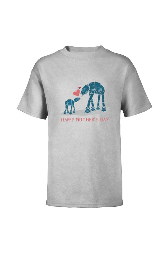 AT-AT Walkers Happy Mother's Day - Short Sleeve T-Shirt for Kids - Customized-Athletic Heather