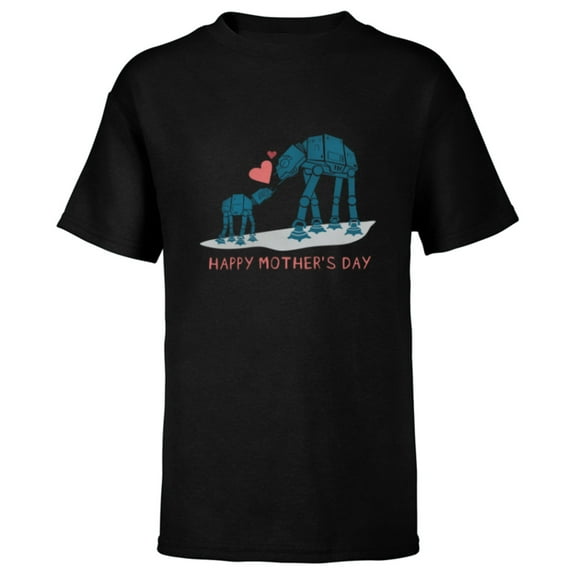 Star Wars AT-AT Walkers Happy Mother's Day - Short Sleeve T-Shirt for Kids - Customized-Black