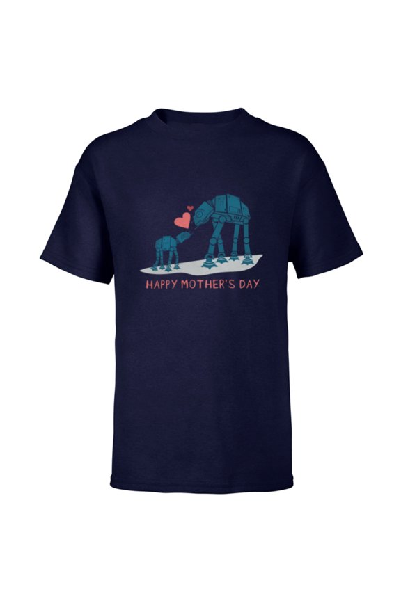 AT-AT Walkers Happy Mother's Day - Short Sleeve T-Shirt for Kids - Customized-Navy