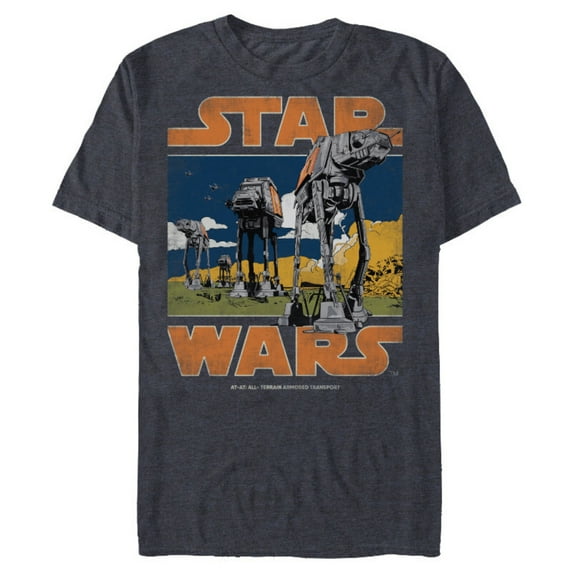 Star Wars AT-AT Walkers Vintage - Short Sleeve Blended T-Shirt for Adults - Customized-Navy Heather