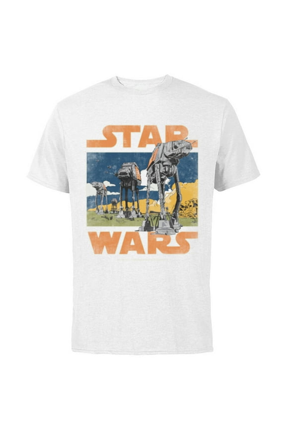 AT-AT Walkers Vintage - Short Sleeve Cotton T-Shirt for Adults - Customized-White